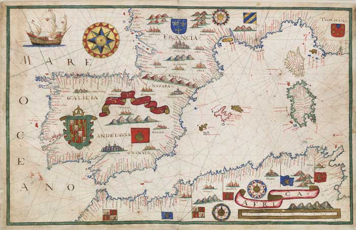 Atlas świata dla żeglarzy, Antonio Millo, "Geographicae tabulae in charta pergamena", 1583